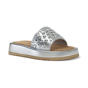 Azalea Wang Espinosa Vegan Leather Studded Slides Sandals